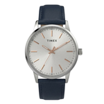 Timex Silver Dial Men's Analog Leather Strap Watch TWTG16401T
