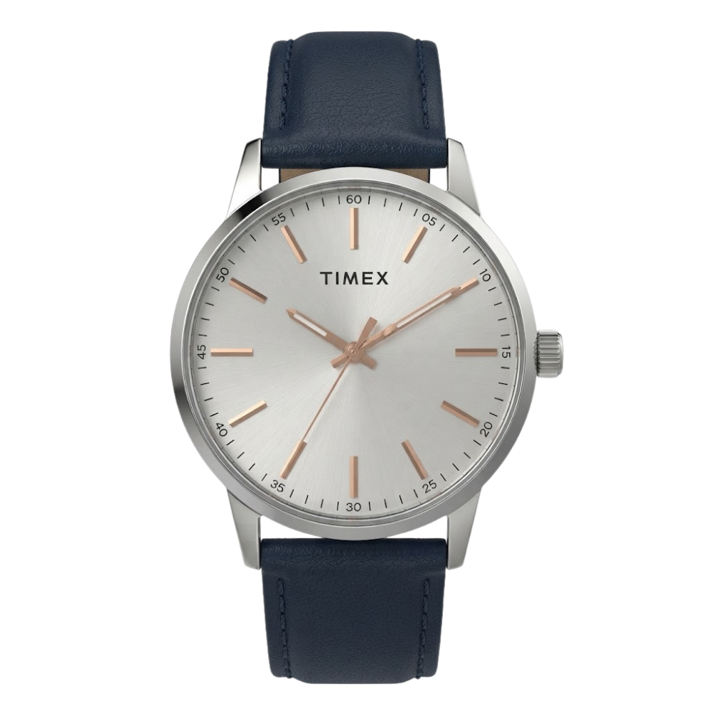 Timex Silver Dial Men's Analog Leather Strap Watch TWTG16401T