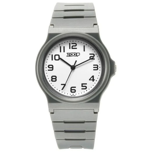 Zoop White Dial Grey Strap Girls Kids Analog Watch 16032PP04