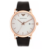 Emporio Armani Luigi Men's Quartz White Dial Analog Leather Watch AR2502