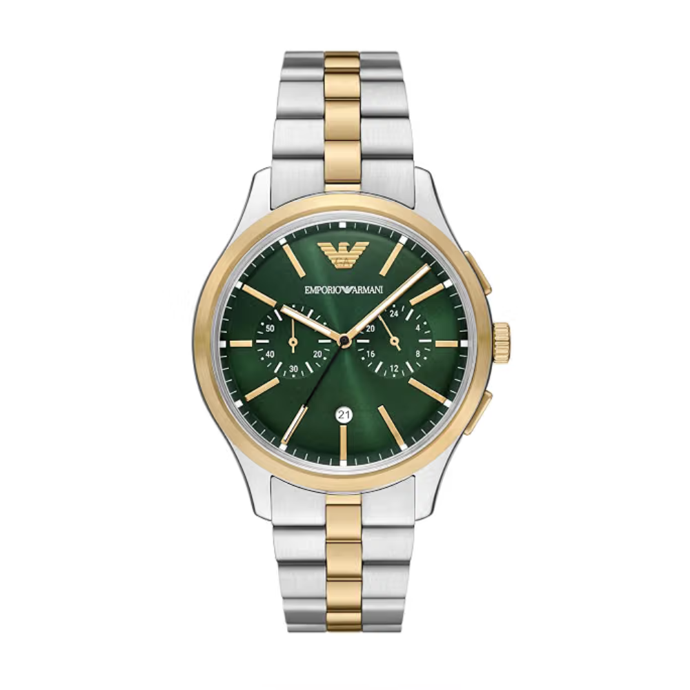 Emporio Armani Green Dial Men's Analog Stainless Steel Watch AR11692