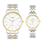 Timex Round 42mm White Dial Pair Watch TW00PR363