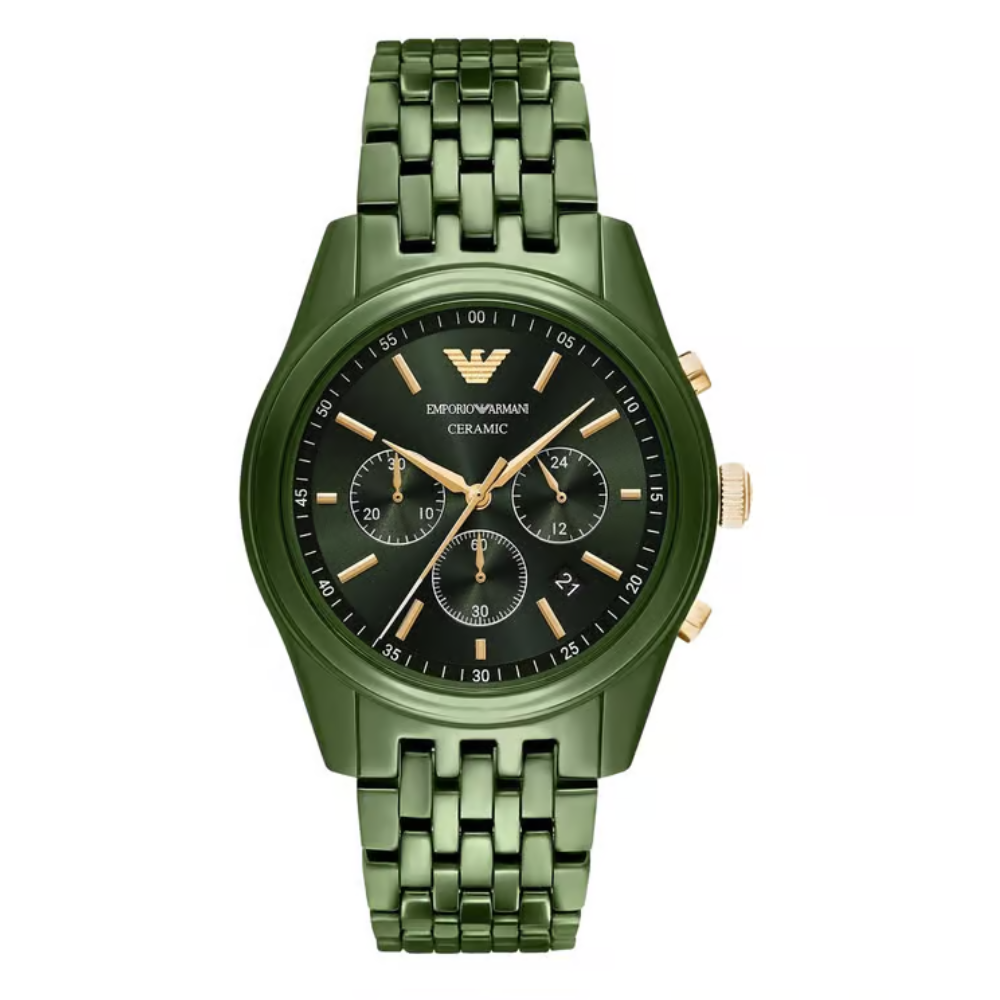 Emporio Armani Quartz Chronograph Green Dial Men's Watch AR70017