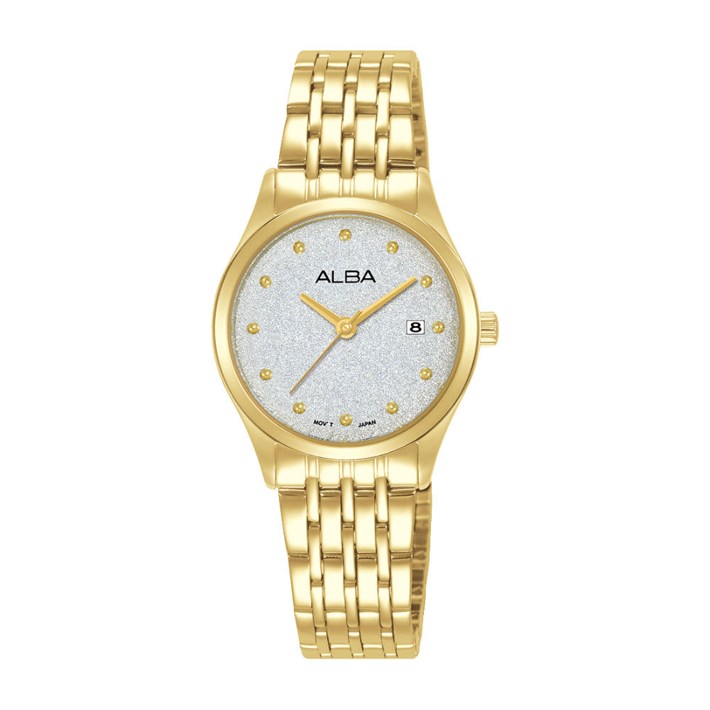 ALBA Classic Silver Dial Gold Bracelet Watch AH7EY4X1