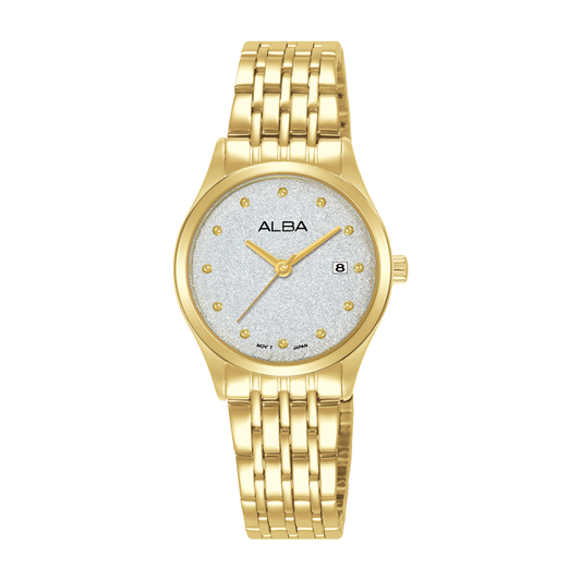 ALBA Classic Silver Dial Gold Bracelet Watch AH7EY4X1