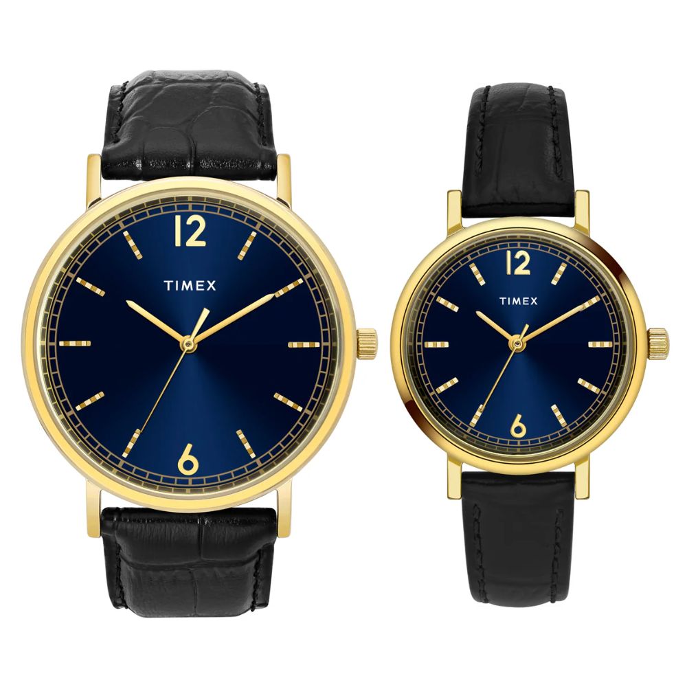 Timex Blue Round Dial Pair's Watch TW00PR335
