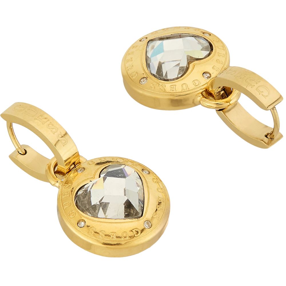 GUESS Rolling Hearts Gold-Plated Women's Earrings UBE03351YG