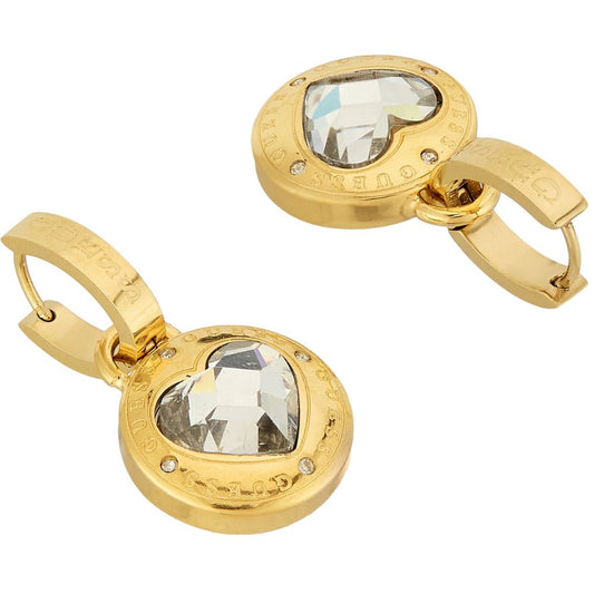 GUESS Rolling Hearts Gold-Plated Women's Earrings UBE03351YG