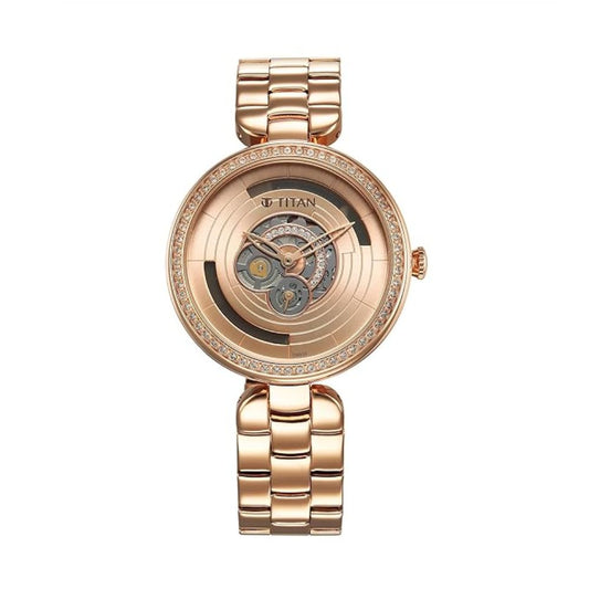 Titan Abstract Rose Gold Women's Watch 95229WM01