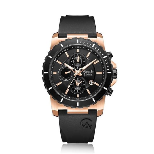 Alexandre Christie Chronograph Black Men's Watch 6141MCRBRBA
