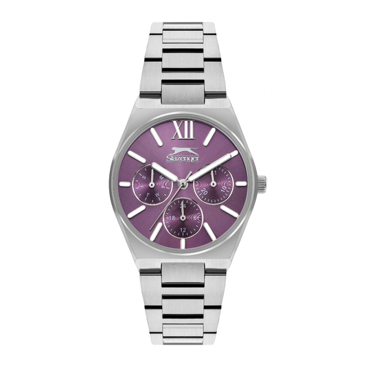 Slazenger Steel Case Purple Dial Women's Multifunction Watch SL.09.2243.4.08