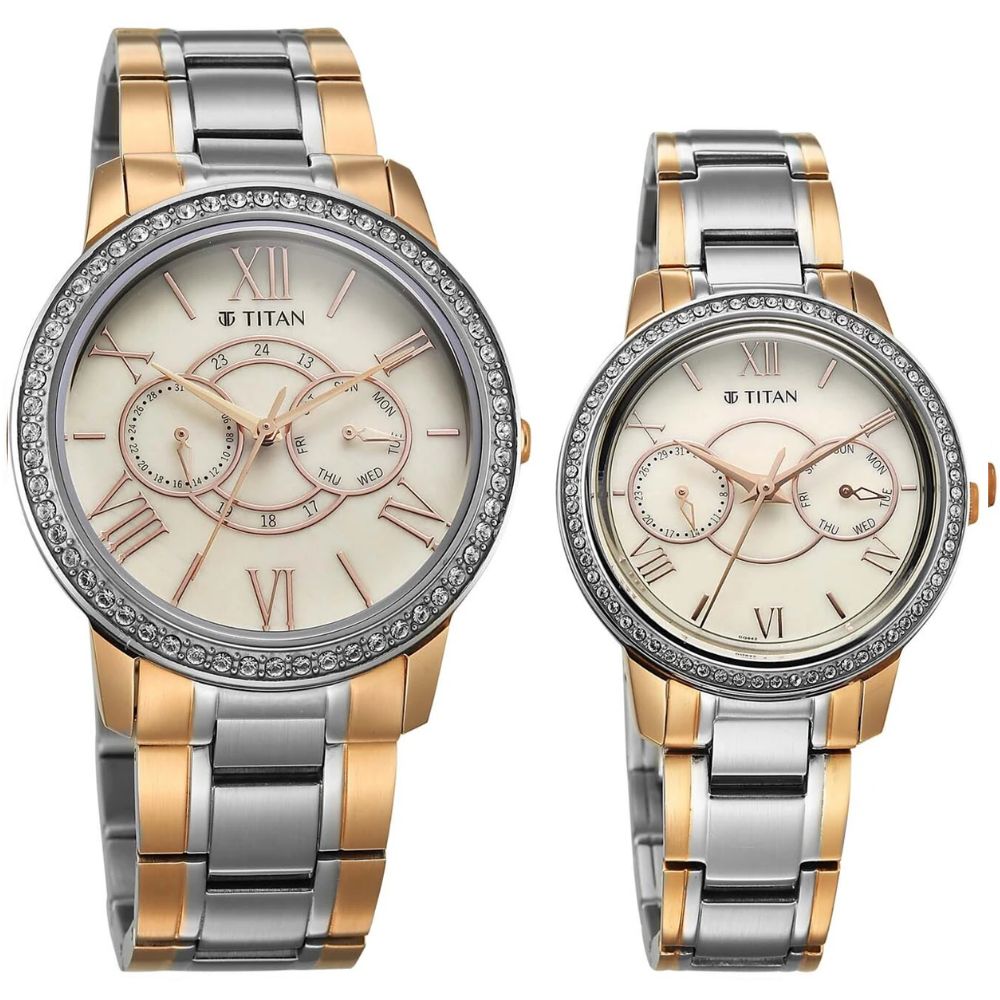 Titan Royal Bandhan Beige Couple's Watch 100022778KM02