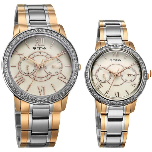 Titan Royal Bandhan Beige Couple's Watch 100022778KM02