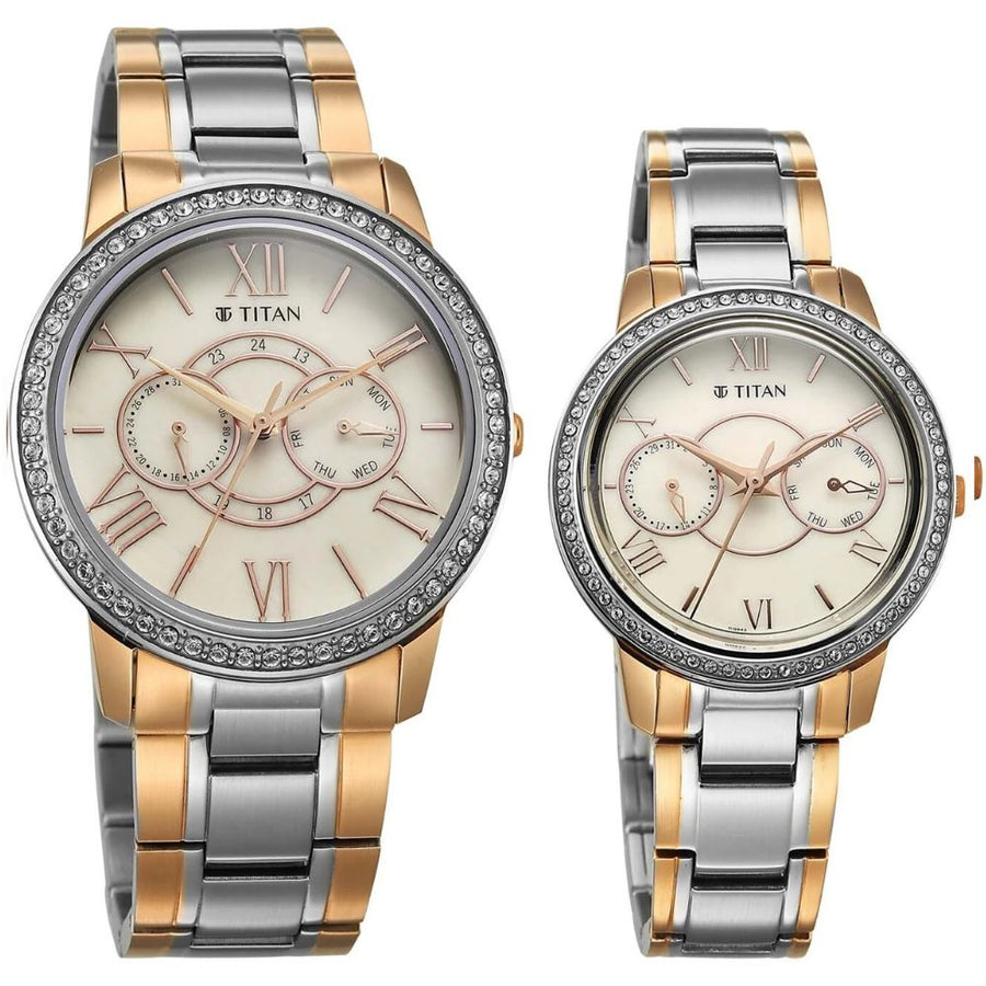 Titan Royal Bandhan Beige Couple's Watch 100022778KM02