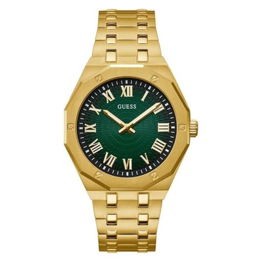Guess Asset Astrological Gold Green Dial Mens Watch GW0575G2
