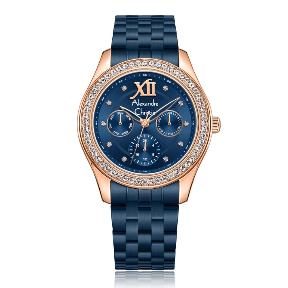 Alexandre Christie Multi-Function Blue Women's Watch 2496BFBURBU