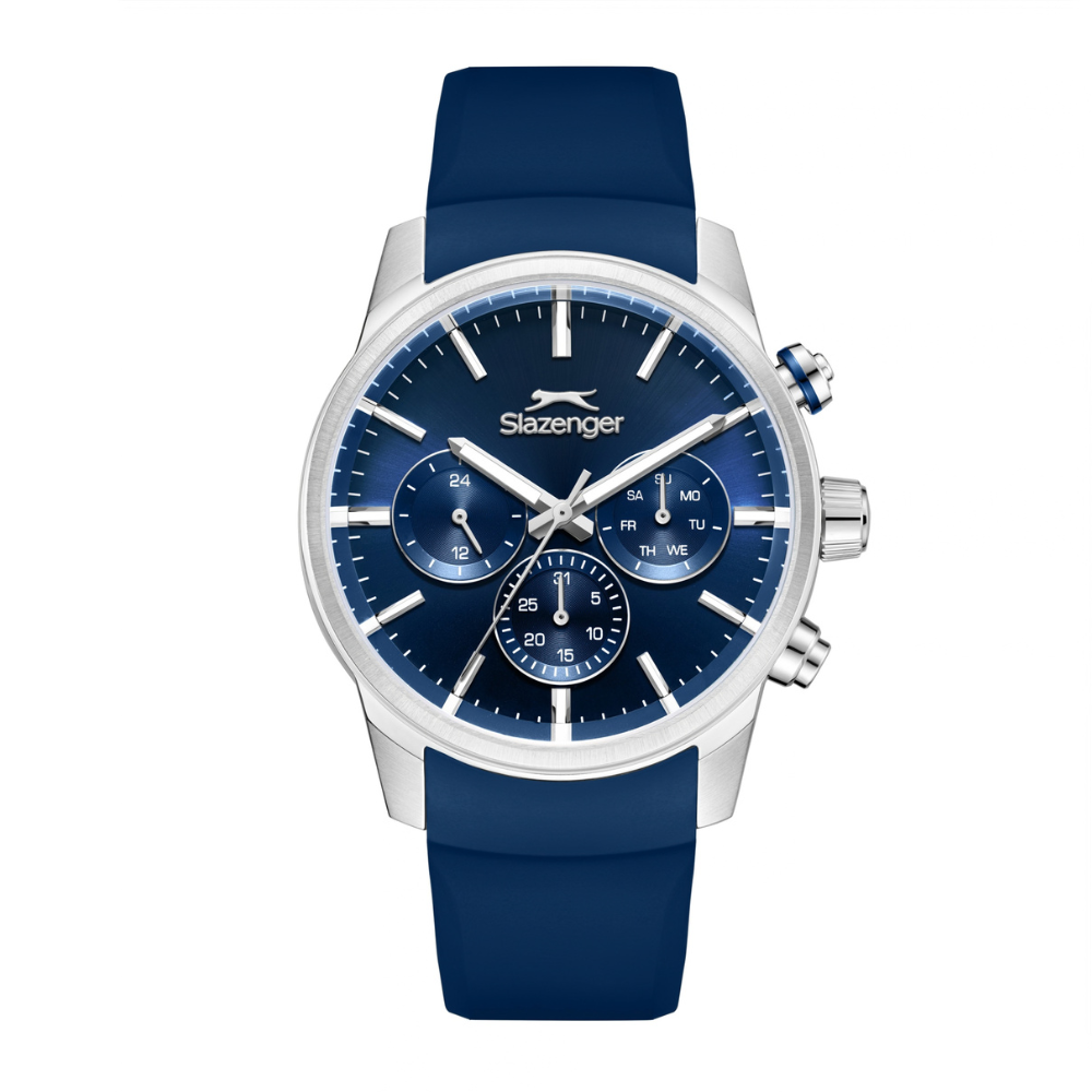 Slazenger Multifunction Navy Dial Silicone Strap Watch SL.09.2535.2.02