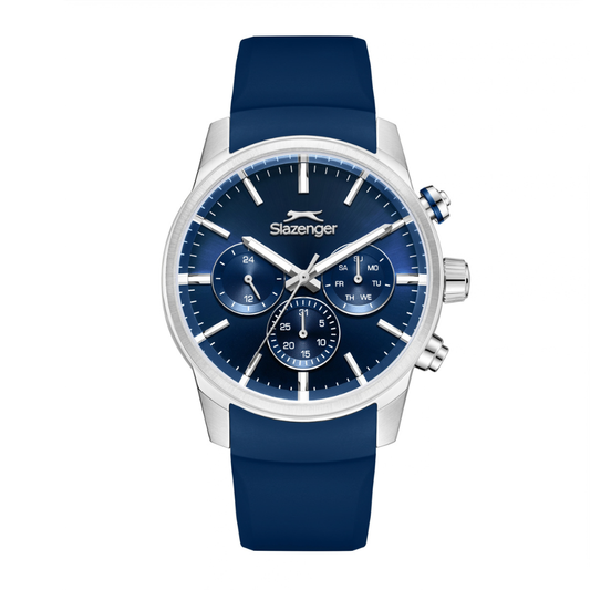 Slazenger Multifunction Navy Dial Silicone Strap Watch SL.09.2535.2.02