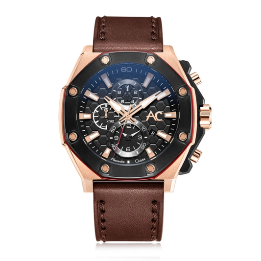 Alexandre Christie Chronograph Brown Men's Watch 9601MCLBRBA