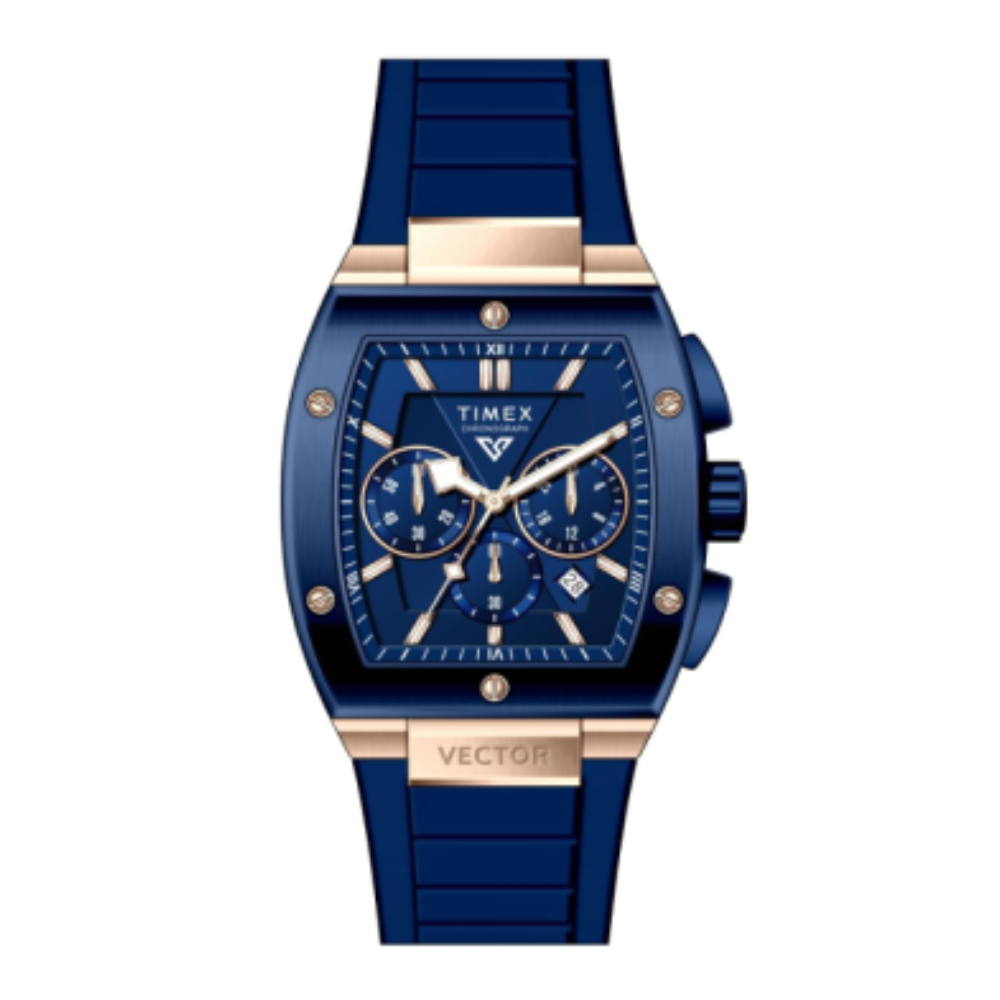 Timex Vector Blue Dial Men's Chronograph Silicone Strap Watch TWEG26204