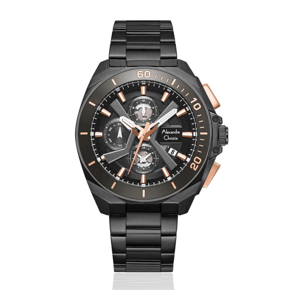 ALEXANDRE CHRISTIE Chronograph Black Men's Watch 6695MCFEPBARG