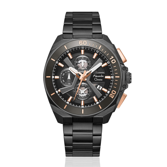 ALEXANDRE CHRISTIE Chronograph Black Men's Watch 6695MCFEPBARG