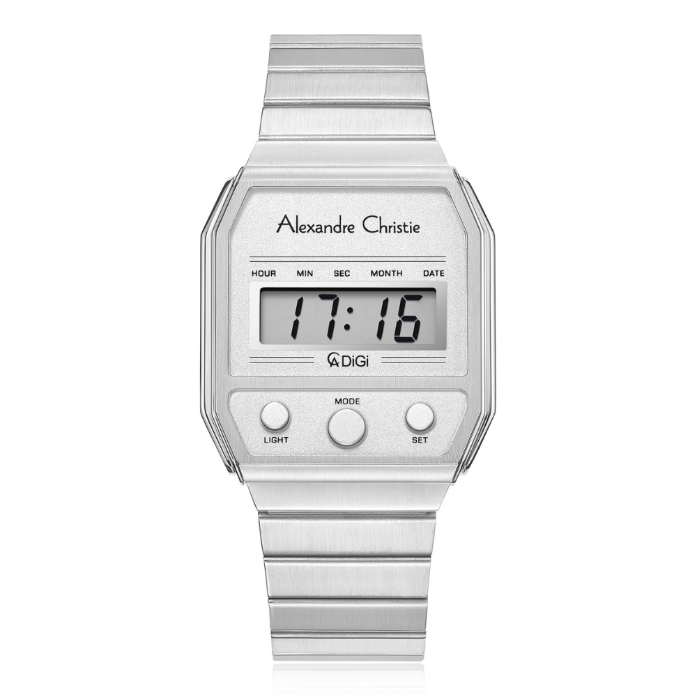Alexandre Christie Digital White Women's Watch 9498LHBSSSL
