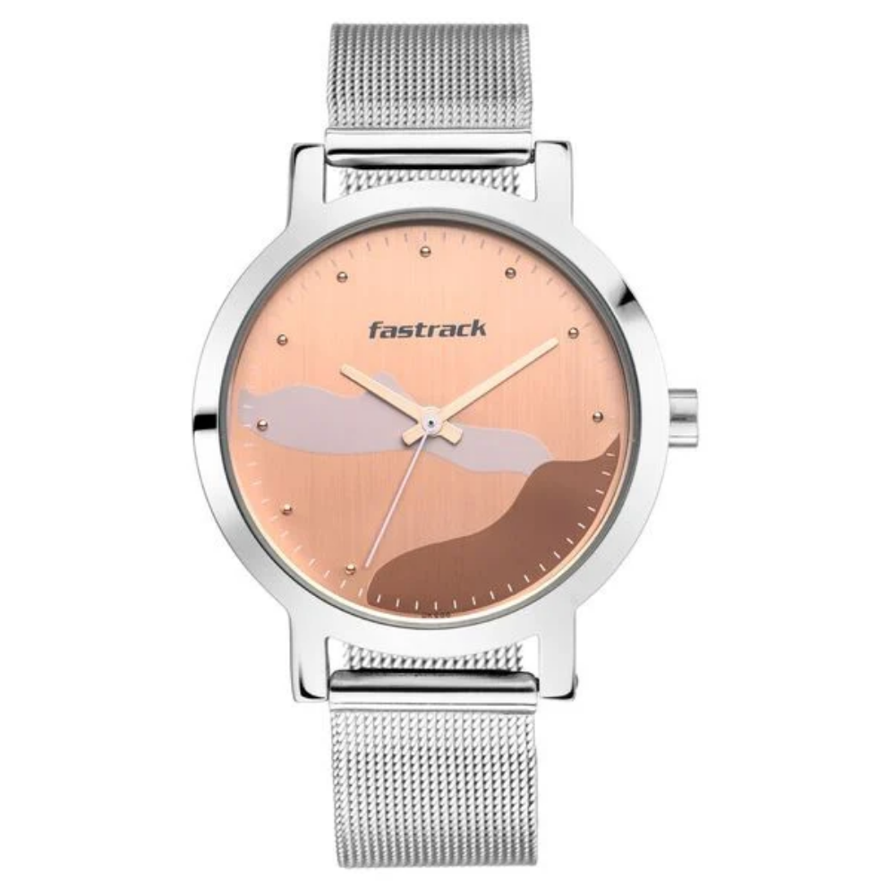 Fastrack Bare Basics Rose Gold Dial Girls Watch 6222SM01