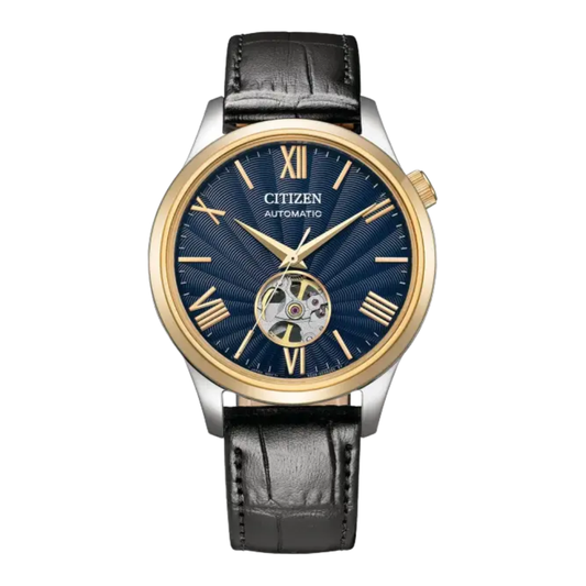 Citizen Mechanical Blue Dial Men's Automatic Leather Watch NH9136-02L