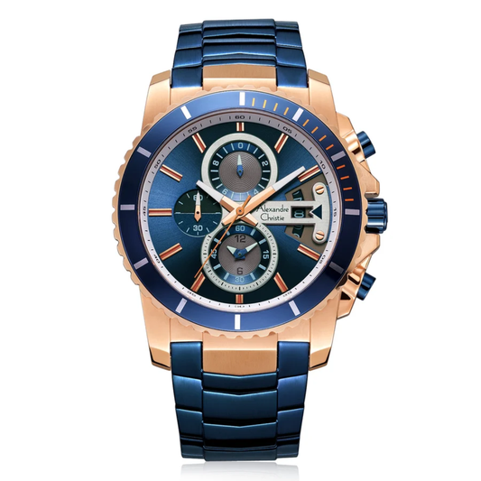 Alexandre Christie Blue Men's Chronograph Quartz Watch 6455MCBURBU