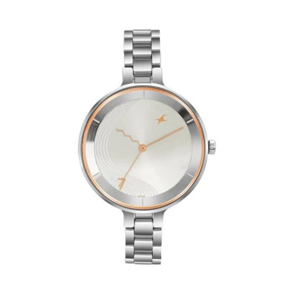 Fastrack Stunners Silver Dial Stainless Steel Strap Watch for Girls - 6265SM02