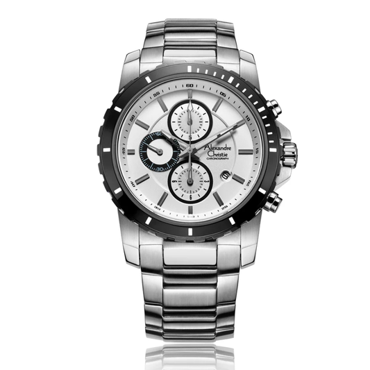 Alexandre Christie Chronograph Silver Men's Watch 6141MCBTBSL