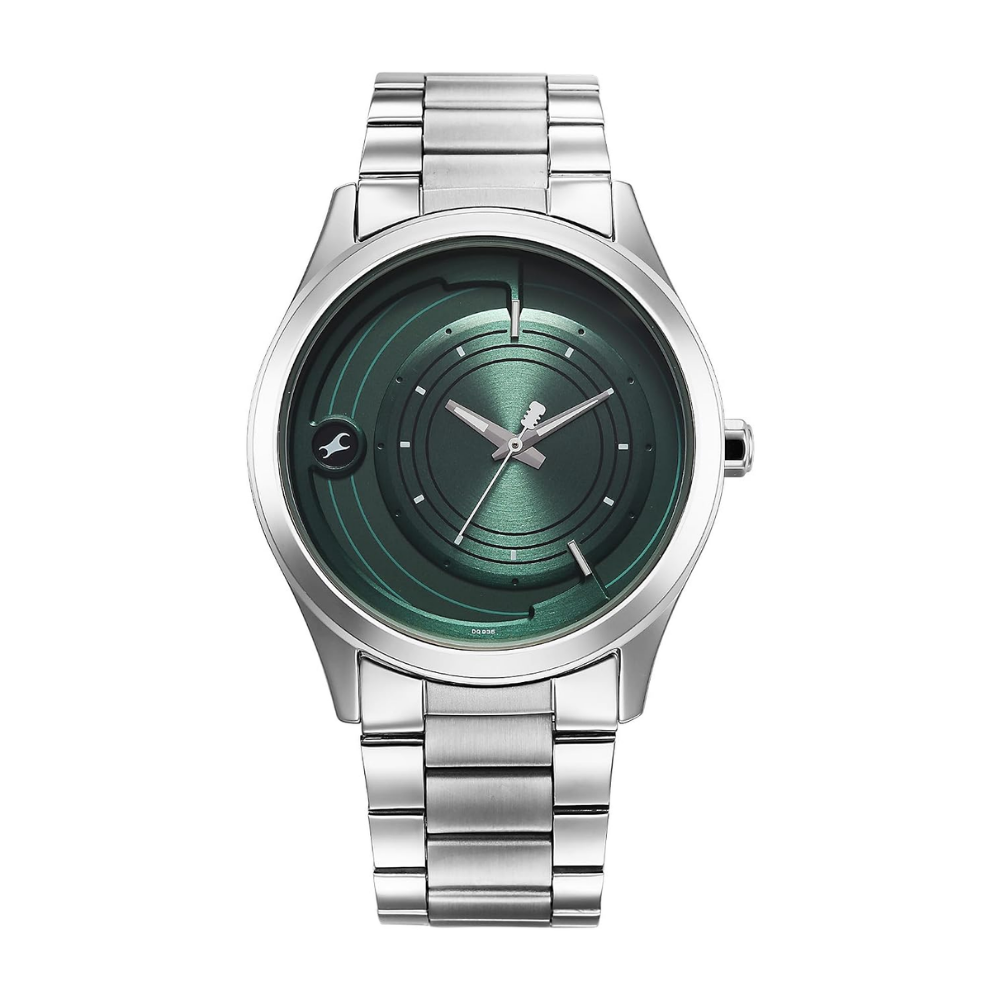 Fastrack Groove Quartz Green Round Dial Men's Analog Watch 3317SM03