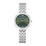 Titan Workday Wonders 2 Green Dial Silver Metal Strap Women's Watch 95368SM01