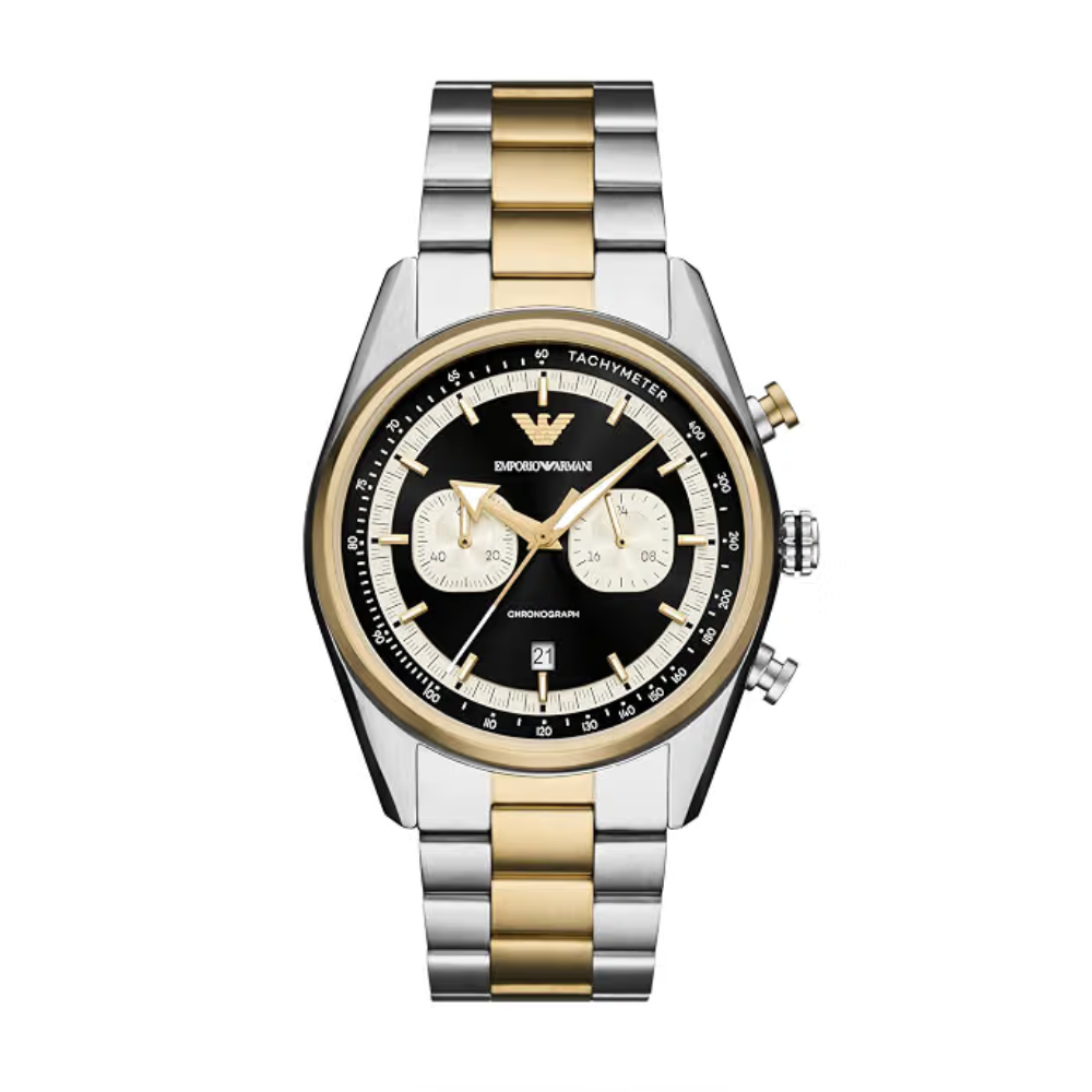 Emporio Armani Black Dial Men's Chronograph Stainless Steel Watch AR11678