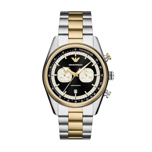 Emporio Armani Black Dial Men's Chronograph Stainless Steel Watch AR11678