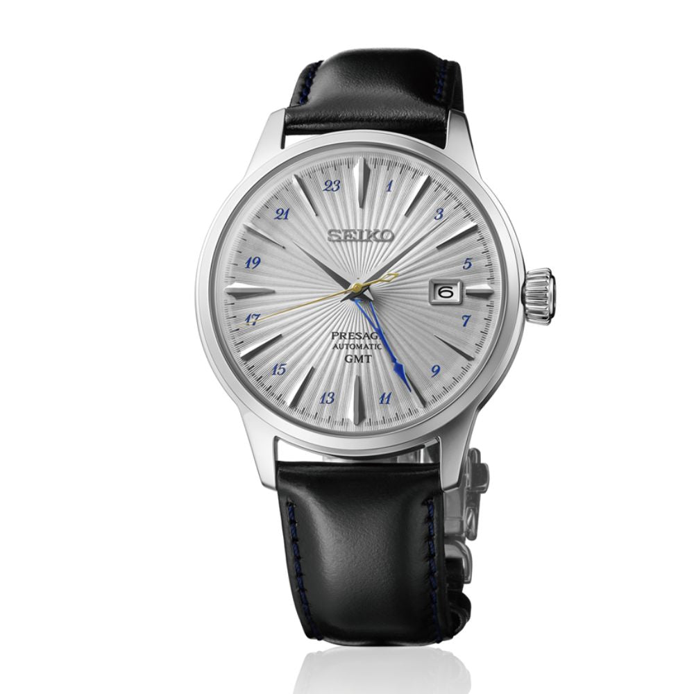 Seiko Presage Cocktail Time GMT Silver Men's Watch SSK049J1