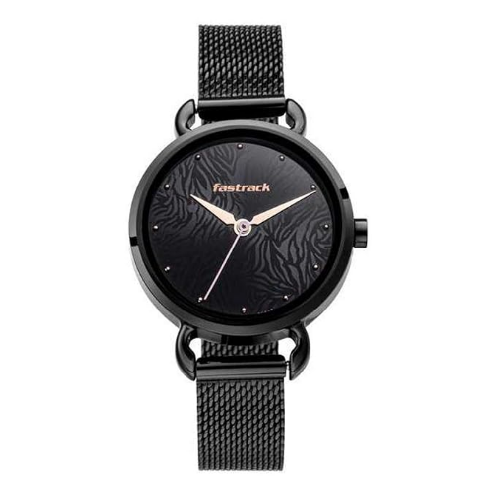 Fastrack Animal Print Black Women's Watch 6221NM02