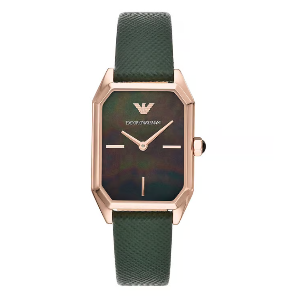 Emporio Armani Gioia Green Leather Strap Women's Watch AR11149