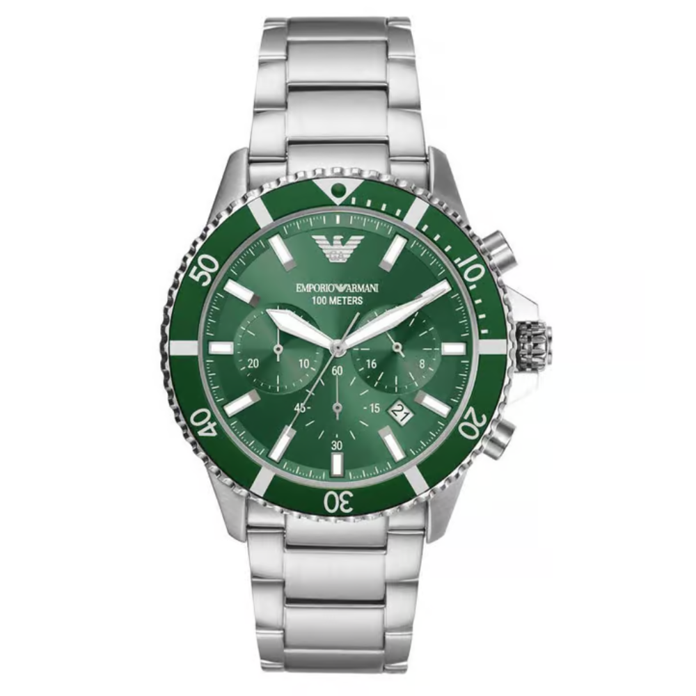 Emporio Armani World Explorer Green Dial Men's Chronograph Watch AR11500