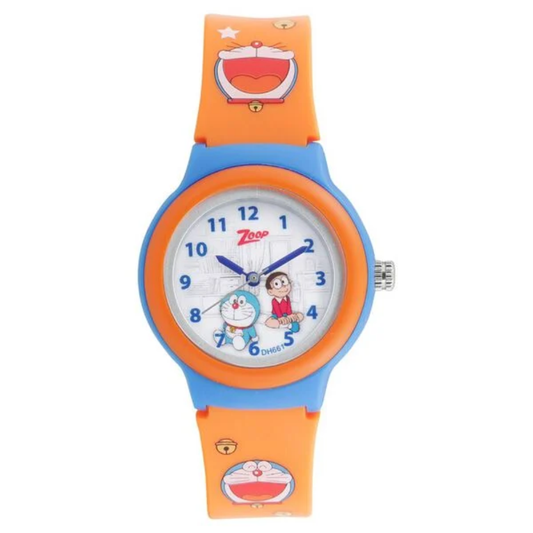 Zoop Doraemon White Dial Orange Strap Kids Analog Watch NT26013PP04
