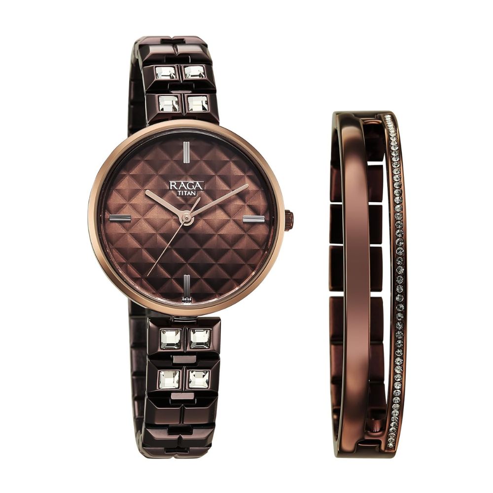 Titan Raga Contempore Brown Men's Watch 2775QM01