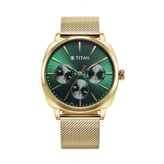 Titan Classique Suave Green Men's Watch 90189YM01