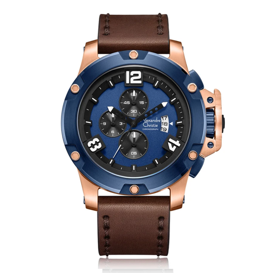 Alexandre Christie Chronograph Brown Men's Watch 6295MCLURBU