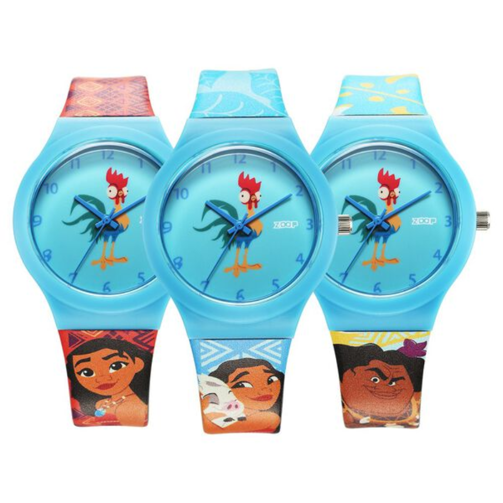 Zoop Disney Moana Interchangable Watch Set Blue Dial Multicoloured Strap Girls Kids Watch 16018PP06