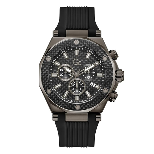 G.C. Round 44mm Black Dial Analog Black Men Watch Z18009G2