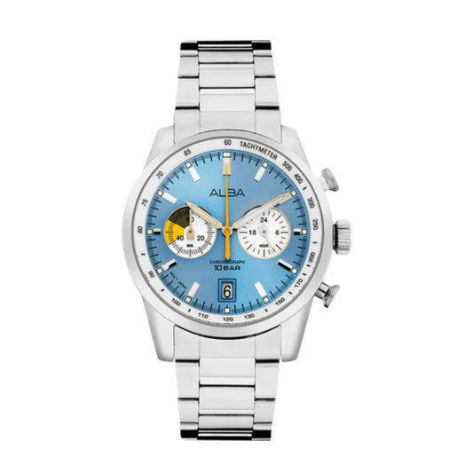 ALBA Sky Blue White Men Chronograph Watch A4B011X1