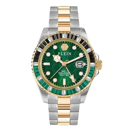 Philipp Plein GMT-I Challenger Baguettes Green Dial Unisex Watch PWPZA0224
