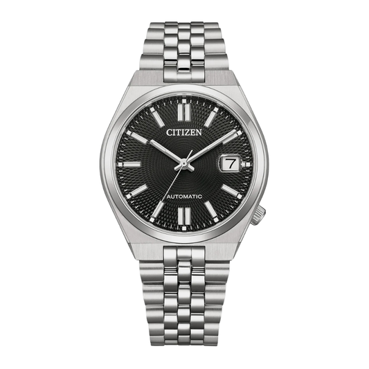 Citizen Mechanical Black Dial Men's Automatic Analog Stainless Steel Watch NK0030-51E