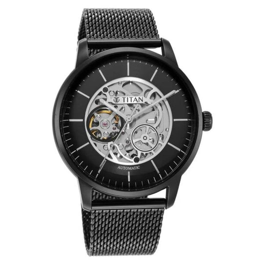 Titan Skeletal Black Men's Watch 90110NM01
